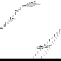 Sistem de duș cu termostat hansgrohe Crometta E240, duș fix 24x24 cm, pară duș 2 funcții, crom