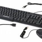 Kit Tastatura si Mouse Omega OKM05, cu fir USB-microUSB (Negru), Omega