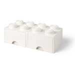 Cutie depozitare cu 2 sertare LEGO®, alb - bej, LEGO®