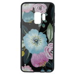 Carcasa Sticla Samsung Galaxy S9 G960 Just Must Glass Diamond Print Flowers Black Background, Just Must