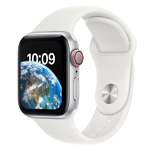 Smartwatch Apple Watch SE 2 (2022) Cellular, GPS, Retina LTPO OLED Capacitive touchscreen 1.57", Bluetooth, Wi-Fi, Bratara Silicon 40mm, Carcasa Aluminiu, Rezistent la apa (Alb)