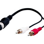 
Cablu Audio / Video DIN 5p Mama - 2 x RCA Tata, 0.2m, Goobay
