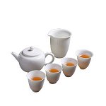 Set de 6 piese servire ceai Shimkong, portelan, alb