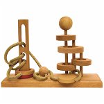 IQ Games - Expert 11 - Puzzle 3D din lemn - Joc de logică, Deico