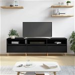 vidaXL Comodă TV, negru, 150x30x44,5 cm, lemn prelucrat, vidaXL