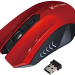 Mouse Vakoss, TM-658UR, Optic, USB, Wireless, 1600 DPI, 4 butoane, Rosu, Vakoss