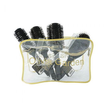 Set Perii pentru Par si Husa Olivia Garden Ceramic Ion Thermal Brush Negru si husa, Olivia Garden