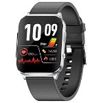 Smartwatch iSEN EP03 Silver, 1.83 IPS HD, ECG, Ritm cardiac, Presiune sanguina, Glicemie, Oxigen, Monitorizare somn, Bt v5.1, IP67, 185mAh, iSEN