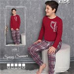 Pijama baieti cu bluza Rosie cu imprimeu maneca lunga si pantaloni lungi multicolori PJCB01, 