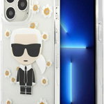 Husa de protectie telefon pentru iPhone 13 Pro Max Karl Lagerfeld, transperent, poliuretan, 6,7 inchi