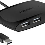 Hub USB Speedlink SNAPPY, 4 porturi, USB 2.0, Activ, negru