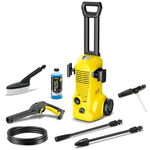 Aparat de spalat cu presiune Karcher K 2 Premium Car, 1400 W, 110 bar, 360 l/h debit, furtun de presiune 4 m, pistol de inalta presiune G 120 Q, set curatare auto: perie pentru spalare, duza pentru spumare, detergent auto 0.5 l, Karcher