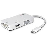 Adaptor Lindy LY-43273, USB-C - HDMI, DVI, VGA, White, Lindy