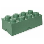 Cutie depozitare LEGO 2x4 verde masliniu, Lego