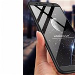 Husa 360 grade cu geam Samsung Galaxy J6 Plus 2018, Negru, AccesoriiGsm4All