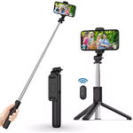 Selfie Stick cu Telecomanda Bluetooth si Trepied TCHS7 Negru