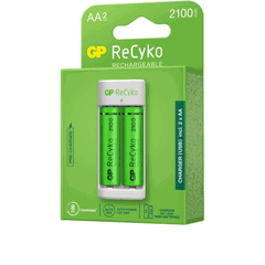 Incarcator GP Batteries, Recyko compatibil NiMH AA/AAA, include 2 x 2100 mAh AA R6, incarcare USB, 1 LED indicare incarcare