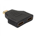 Adaptor Hdmi 1 in 2 splitter cu 2 iesiri mama si o intrare tata negru, Compatibil