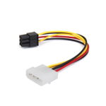 Cablu adaptor de alimentare PCI-E 6 pini tata la MOLEX 4 pini mama, 15cm, PLS