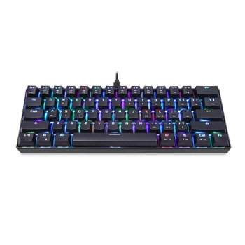 Tastatura gaming mecanica Motospeed CK61, RGB, 61 taste, iluminare OUTMU Albastru, Motospeed
