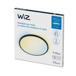 Plafoniera LED SuperSlim, Wi-Fi, control vocal, 22W, 2450 lm, lumina alba (2700-6500K), IP20, 43cm, Negru, WIZ