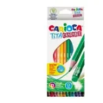 Set 12 creioane colorate cu varf subtire si radiera , Carioca Tita, Carioca