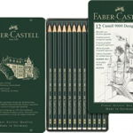 Creion de design Faber-Castell Castell 9000 12 piese Cutie metalică Faber-Castell (119064 FC), Faber-Castell