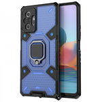 Husa Spate Upzz Techsuit Honeycomb Armor Cu Inel Metalic Compatibila Cu Xiaomi Redmi Note 10 Pro Albastru