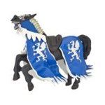Figurina Calul Regelui cu blazon Dragon, albastru, Papo, 