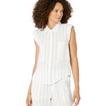 Imbracaminte Femei Monrow Pinstripe Gauze Shirt Tank White, Monrow