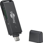 Cititor de carduri USB Type C la SDXC SDHC microSD SD negru Goobay, Goobay