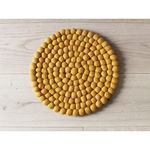 Pernă cu bile din lână, pentru copii Wooldot Ball Chair Pad, ⌀ 30 cm, galben muștar