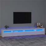Comoda TV cu lumini LED, alb, 270x35x40 cm