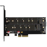 PCEM2-D 1x PCI-E Male - 2x M.2 PCI-E/SATA, AXAGON