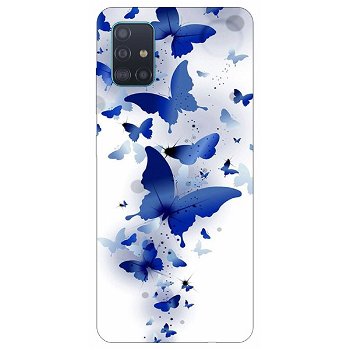 Husa Silicon Soft Upzz Print Samsung Galaxy A51 Model Blue Butterfly, Upzz Art