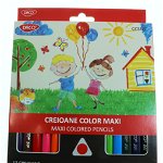 Creion color triunghiular maxi 12 set Daco CC512T, Galeria Creativ