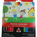 Creion color triunghiular maxi 12 set Daco CC512T, Galeria Creativ