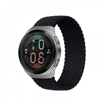 Curea elastica strech din nylon universala 22mmpentru Huawei Watch GT / GT2 Samsung Galaxy Watch 42 / 46mm negru