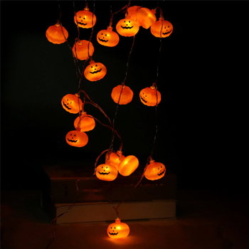 Lumina Decorativa cu Sfoara 3m 20 Led-uri din Plastic model Dovleac, Atmosfera Halloween Lanterna, cu Cutie pentru Baterie, Neer