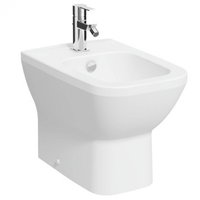 Bideu pe pardoseala lipit de perete 54cm cu orificii laterale, alb mat   7084B001-0290, Vitra