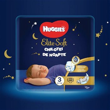 Scutece chilotel de noapte Huggies Elite Soft Pants Overnight 3, 6-11 kg, 23 buc, Huggies
