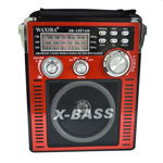 Radio portabil 3 benzi, MP3 player, SD, USB, control volum, rosu negru, WAXIBA