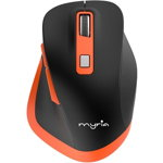 Mouse Wireless MYRIA MY8525, negru-portocaliu