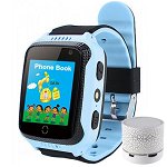 Ceas GPS Copii iUni Kid530, Touchscreen, Telefon incorporat, Bluetooth, Camera 1.3MP, Lanterna, Buton SOS, Roz + Boxa Cadou