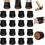 Set de 16 protectii pentru picioarele mobilierului Yuan & Chuang, silicon, negru/maro, 18 x 25 mm, 
