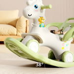 Balansoar 3 in 1 cu maner parental Nichiduta Unicorn Green, Nichiduta