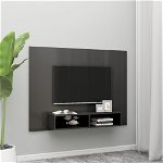 Comoda TV de perete vidaXL, negru extralucios, 135x23,5x90 cm, PAL, 20.81 kg