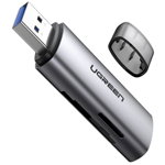 Card reader CM216, micro SD / SD, conector USB, 5Gbps, Gri, UGREEN