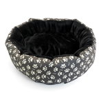 Culcus moale cu perna, pentru caine/pisica, culoare negru, impermeabil, baza antiderapanta, 50 cm, AVX