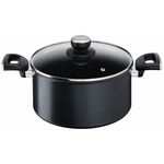 Cratita cu capac TEFAL Unlimited G2554672, 5.2l, 24cm, aluminiu, negru